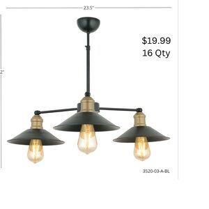 Black and Gold Industrial Pendant Light